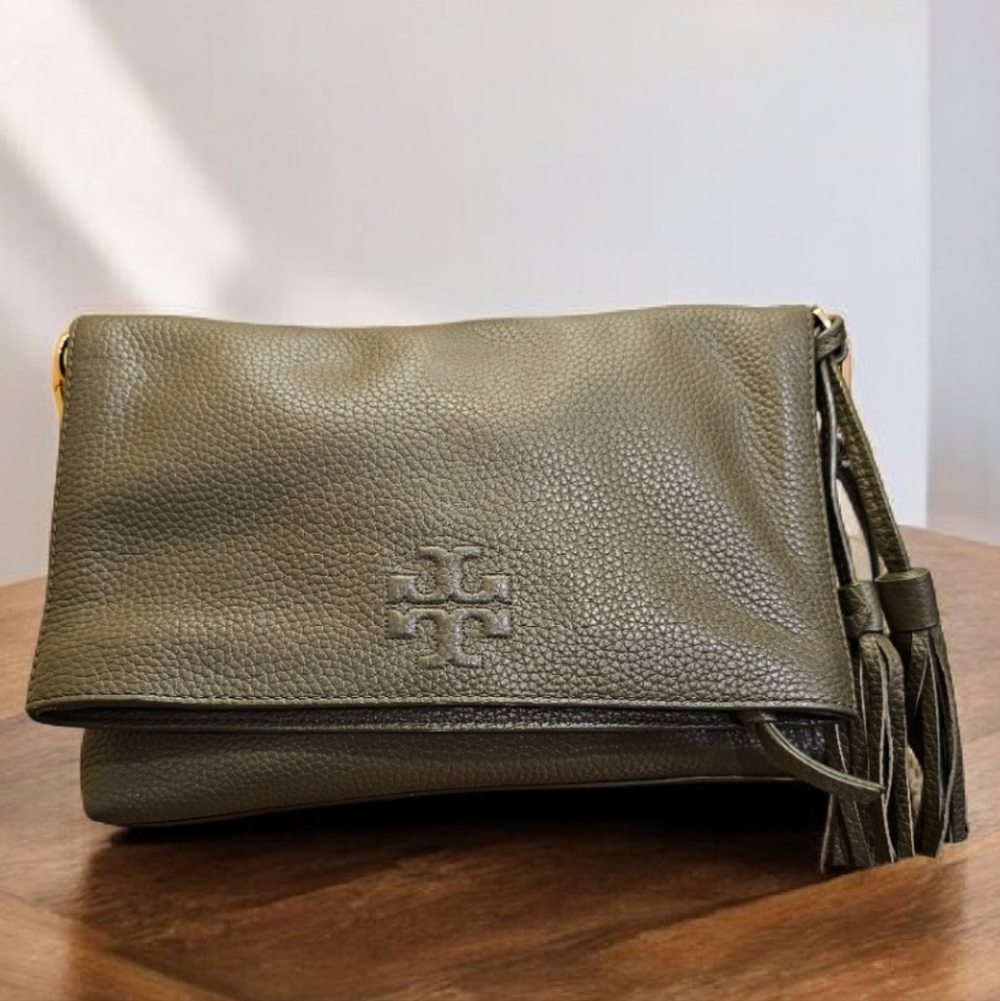 Tory Burch "Thea" Foldover Olive Green Crossbody